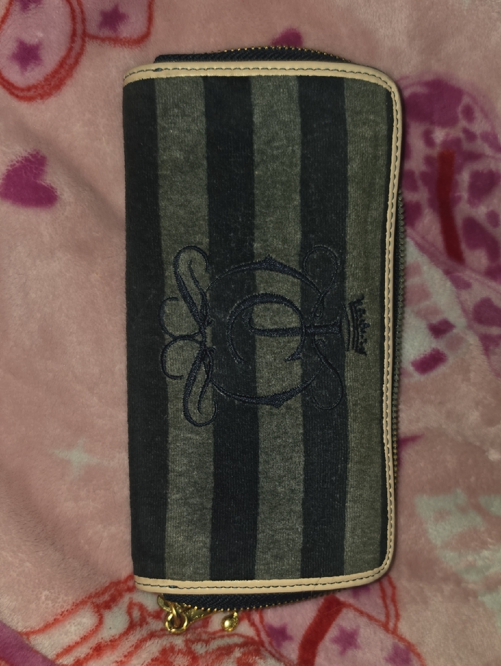 Juicy Couture Black Exterior with Pink Interior Card Wallet